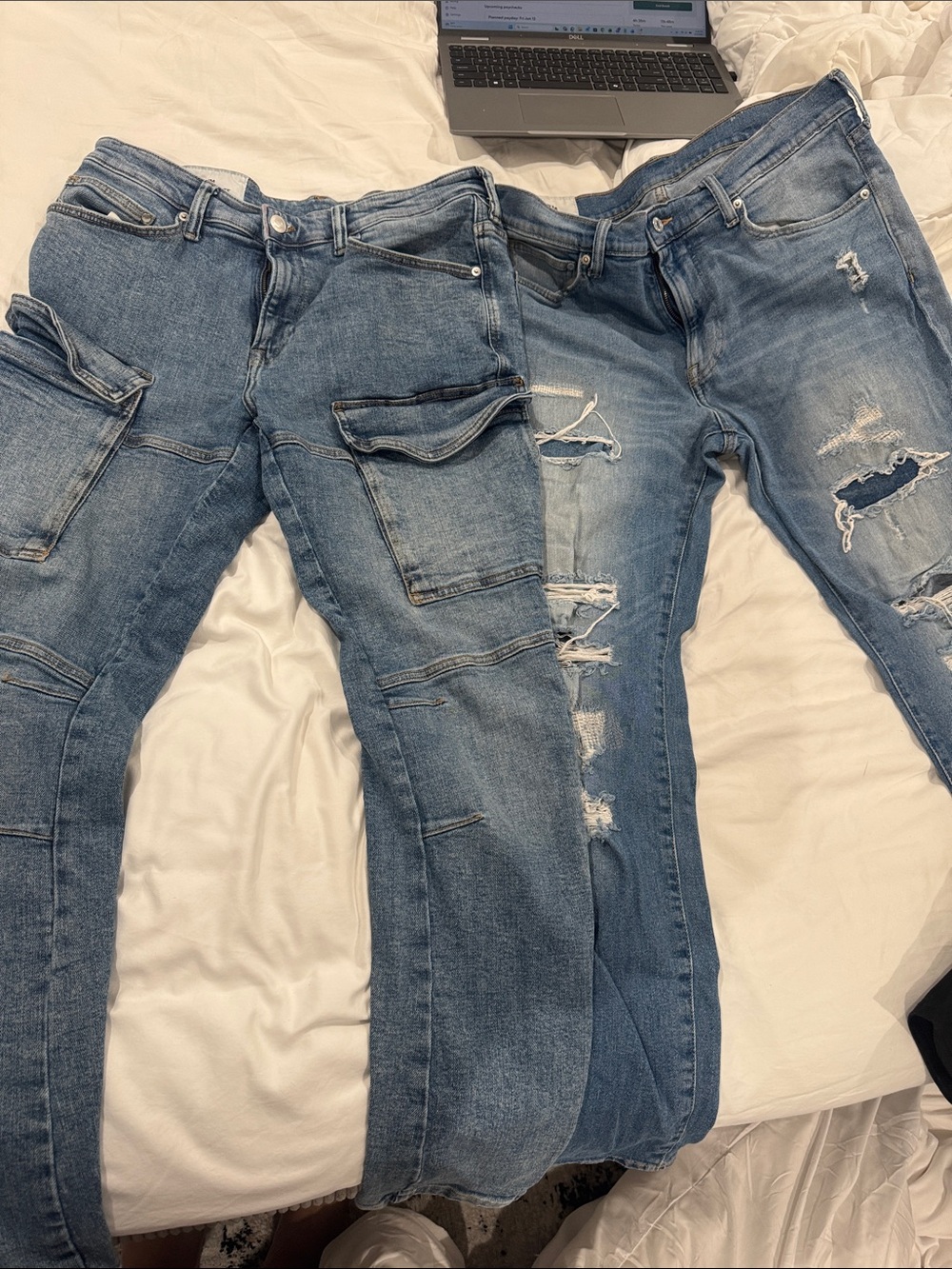 H&M Light Blue Distressed Men's Jeans Pair